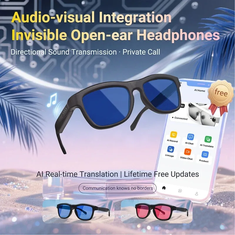 

Bluetooth Touch-Dimming Glasses Multifunction Electrochromic Glasses AI Intelligent Translation HD-calling Music Player 2025 New