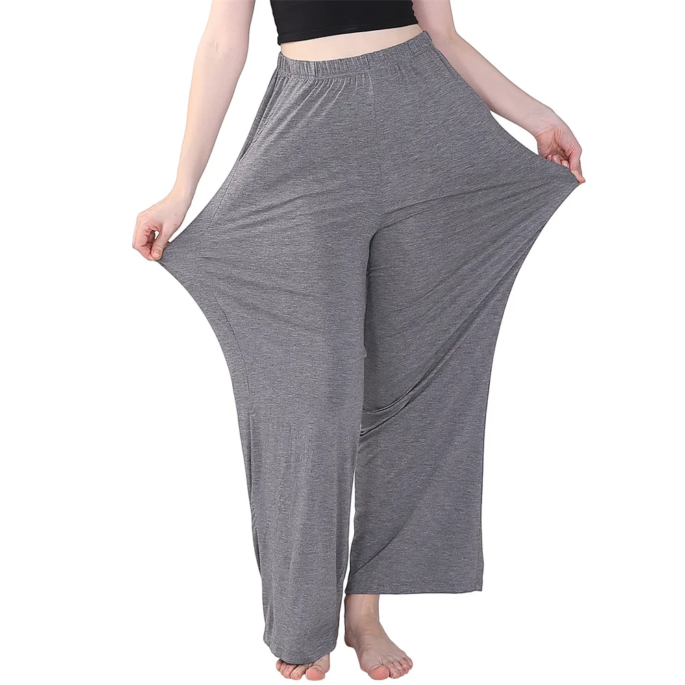 Pijamas de algodón para mujer, pantalones de dormir de talla grande 6XL 7XL, ropa de dormir informal de Color sólido, ropa de casa para primavera y