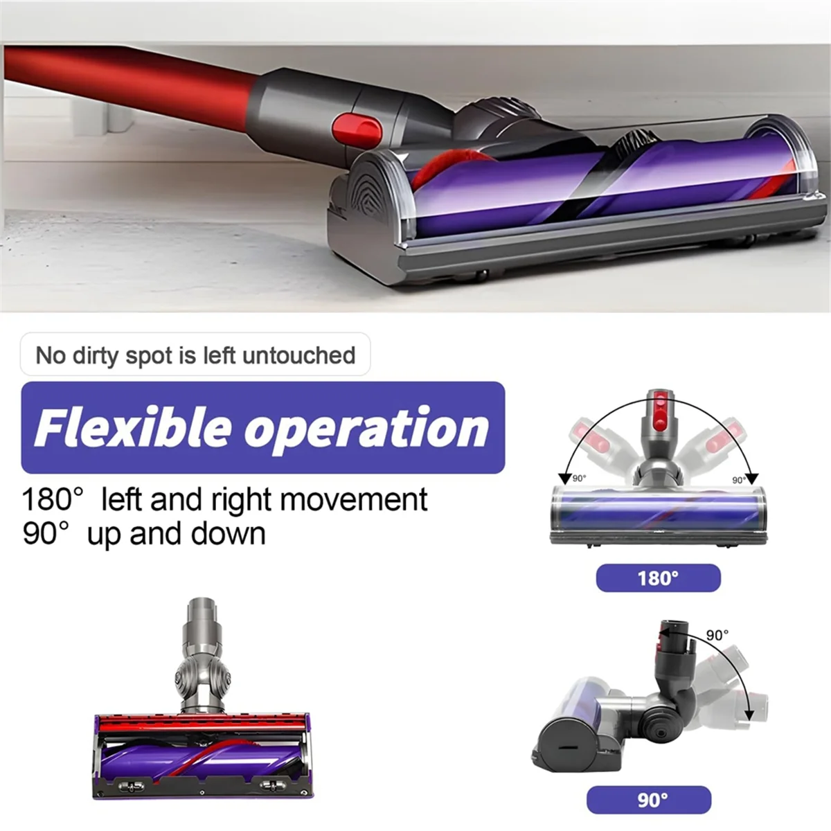 ABKR Kopf für Dyson V7 V8 V10 V11 V15 Staubsauger Bodenbürstenkopf Ersatzteile