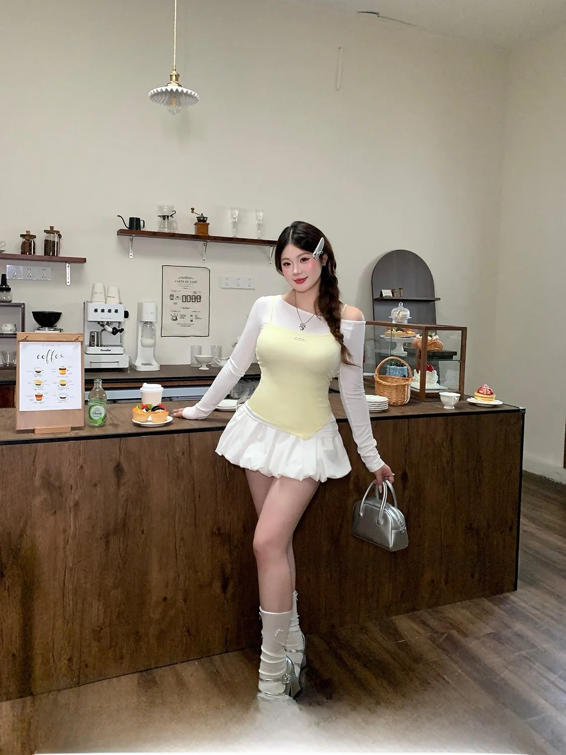 

Комплект SOUL Plus Size: Модный топ с открытыми плечами и облегающая юбка-бутон для женщин больших размеров