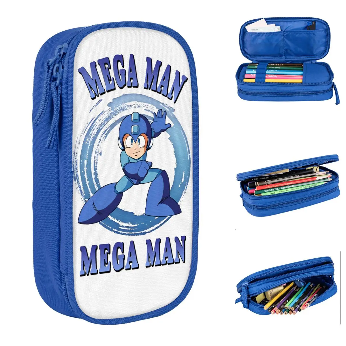 Megaman X Mega Blaster Pencil Case Pencil Box Pen Holder for Student Big Capacity Bag Students School Gift Stationery