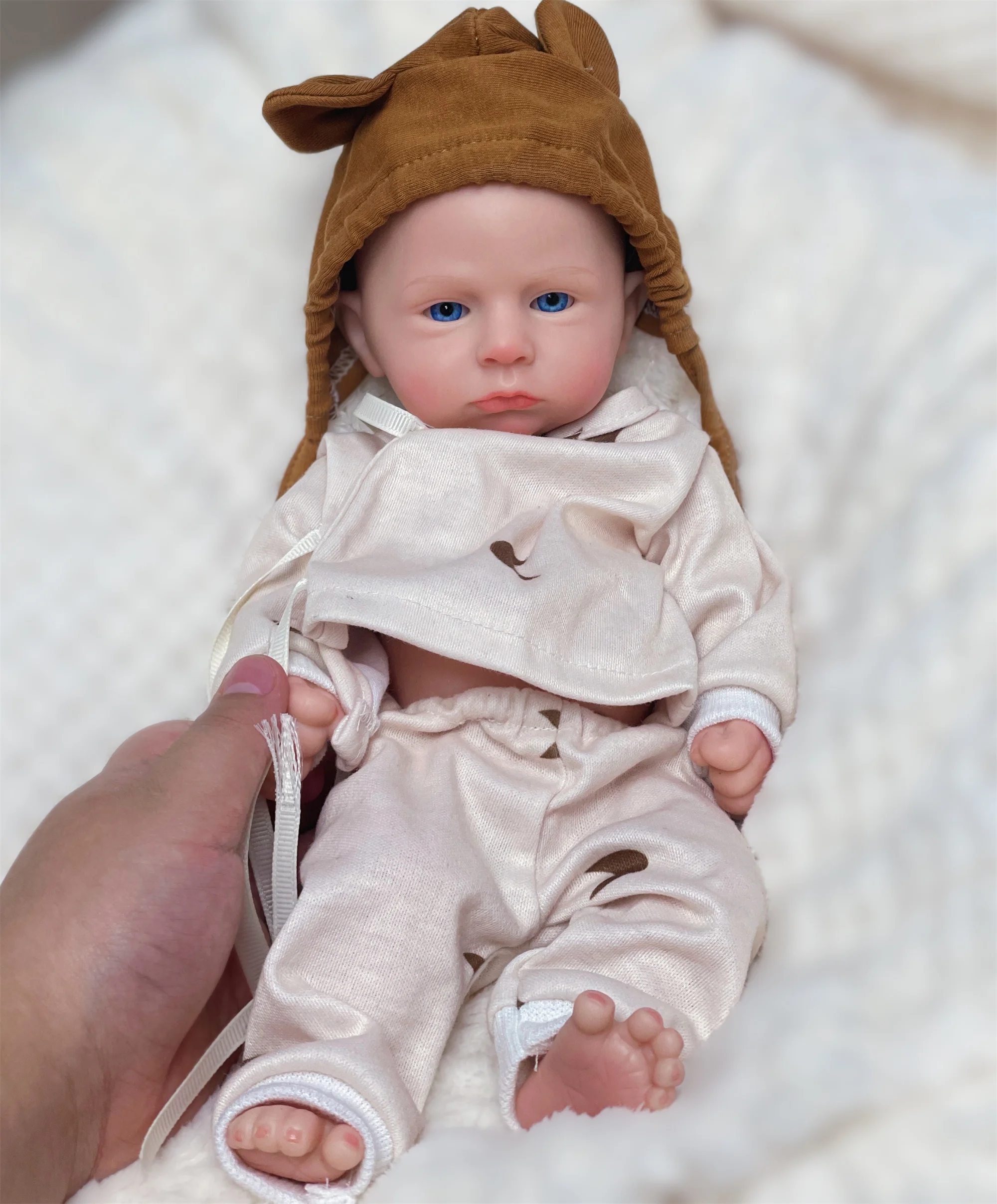 33CM Painted/Unpainted Silicone Boy Bebe Reborn Dolls Cameron Full Body Soft Solid Silicone Reborn Baby Doll Toys For Kid's Gift