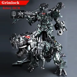 Grimlock Robot Transformation Dinosaurs Tyrannosaurus Rex Action Figure ABS Alloy 38CM With Light Deformation Model Boy Toy Gift