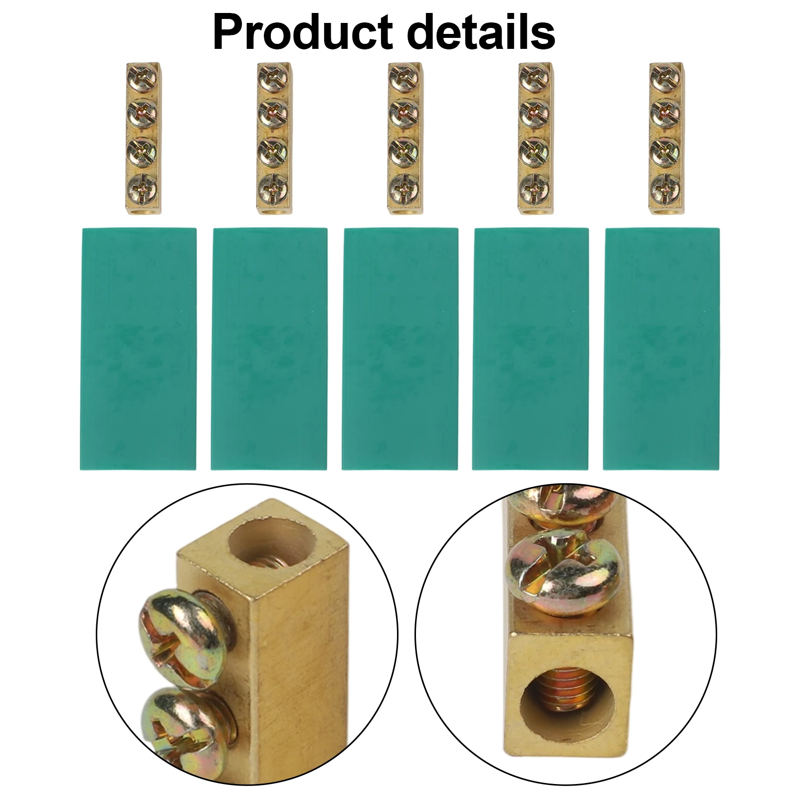 5pcs 100/120A Copper Pillar Screw Terminal Block With Heat Shrink Tubing Quick Connect Cable Connection Screw Terminal Block