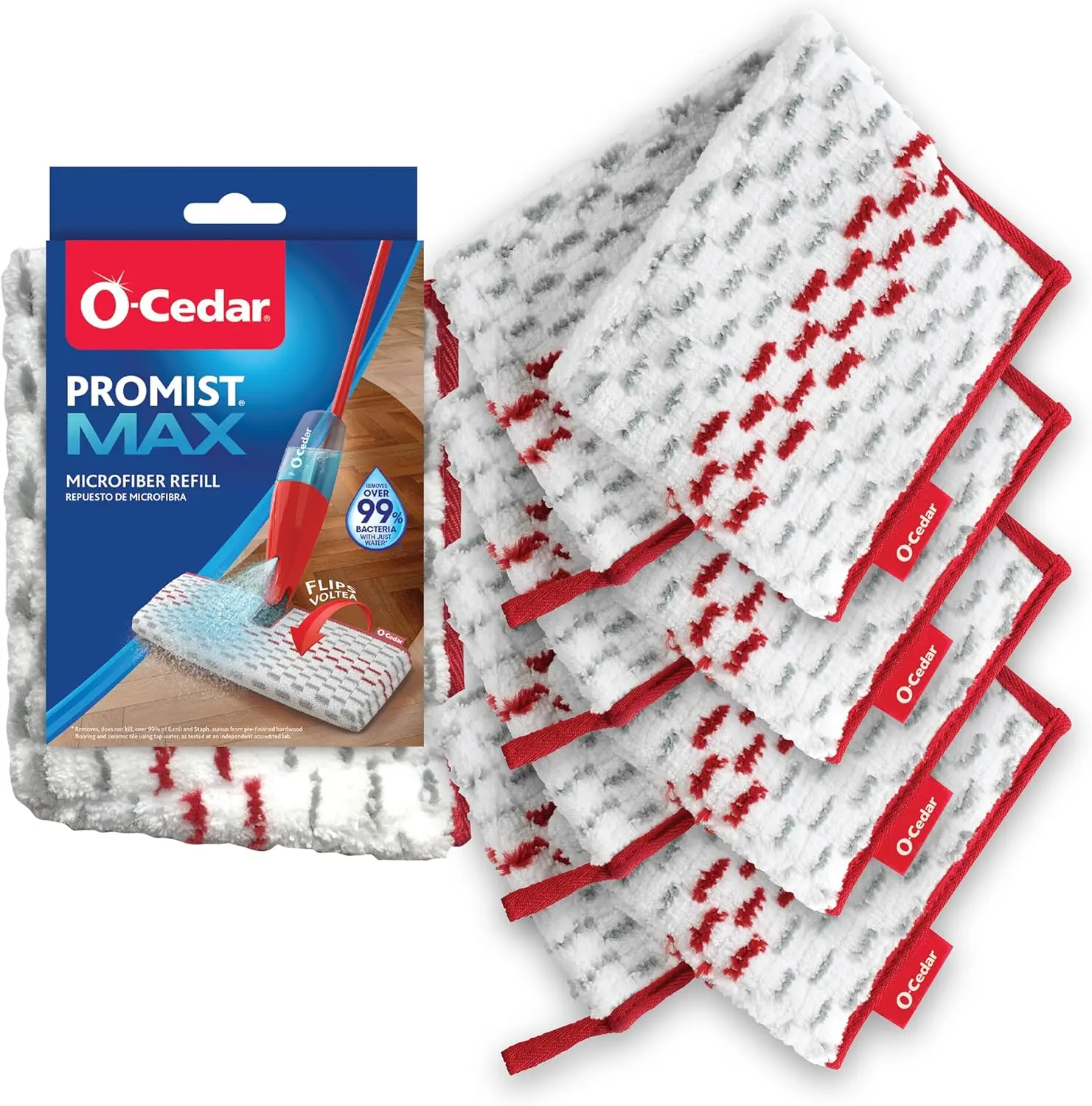 

Genuine ProMist MAX Spray Mop Head Replacement (Pack of 4) | Machine Washable | Reusable | Microfiber Refill | Removes 99% of