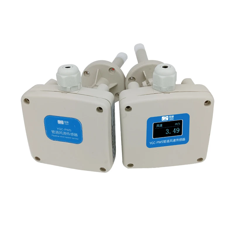 2026 High Precision Rs485 Duct Mount Pipeline Velocity Transmitter Duct Type With Display Air Flow Wind Speed and Direction Sens