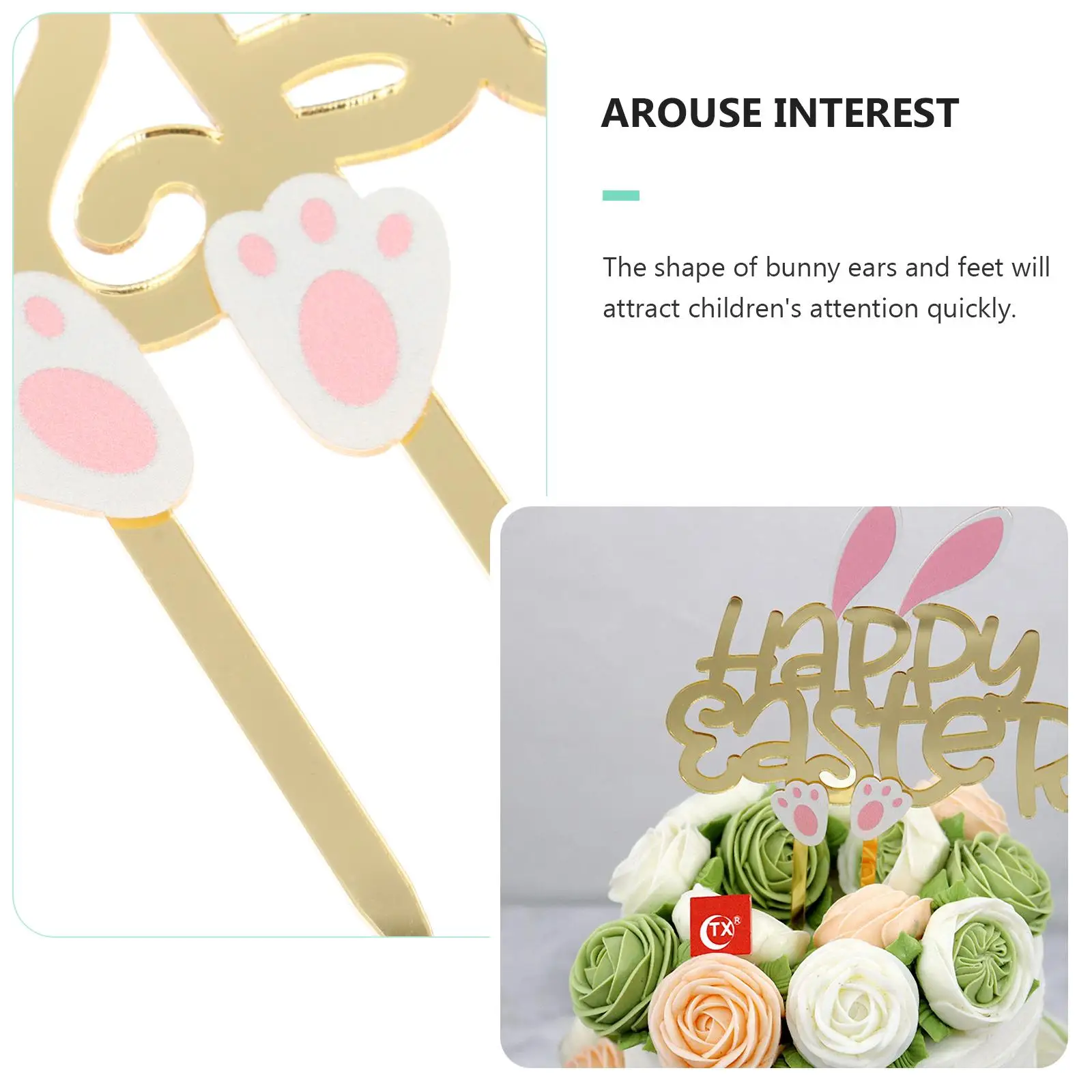 2 Pcs Fruit Rabbit Cake Topper Child Fruitcake Cupcake Acrylic Beautiful Inserts