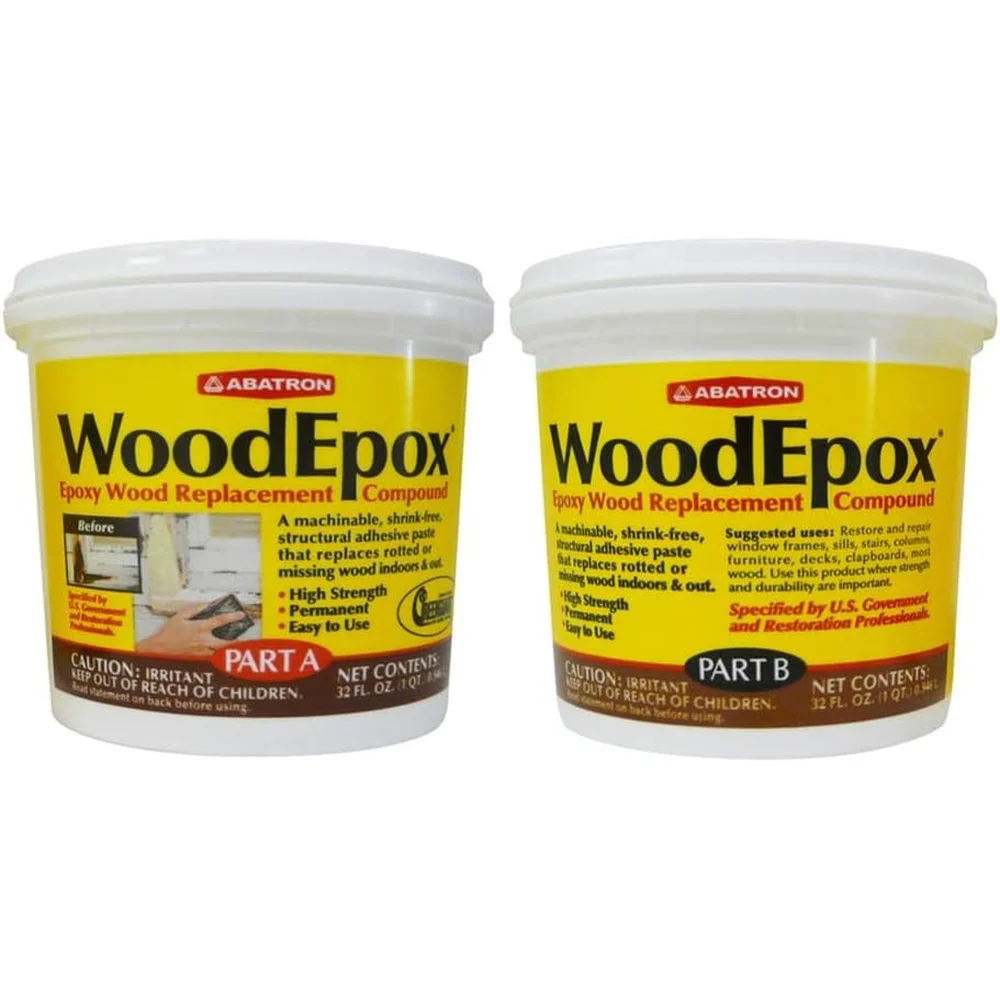 

2 Quart Epoxy Resin Wood Filler Kit Repair Putty Structural Adhesive Low Odor Safe Durable Exterior Interior Use