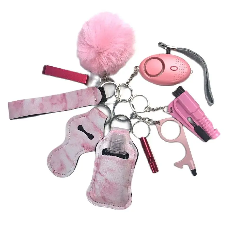 Factory Price Women Outdoor Self Defense Keychain Accessories Set Emergency Personal Protection Safety Alarm Women Product