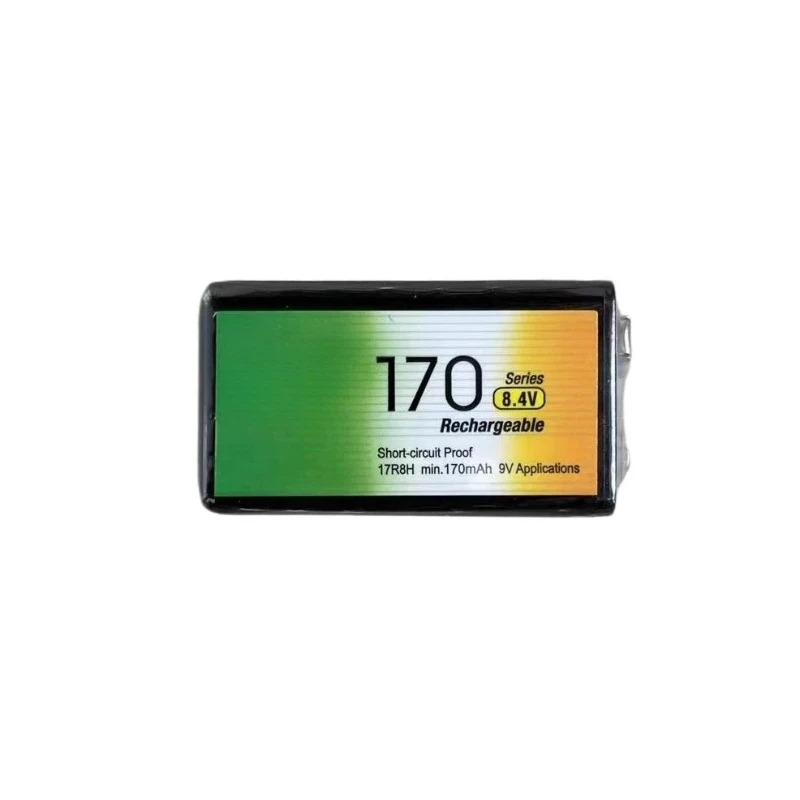 17R8H 9V Rechargeable Battery 8.4V 170mAh Ni-MH Battery for Thermometer Smoke Detector Multimeter Toy Remote Control Accessories