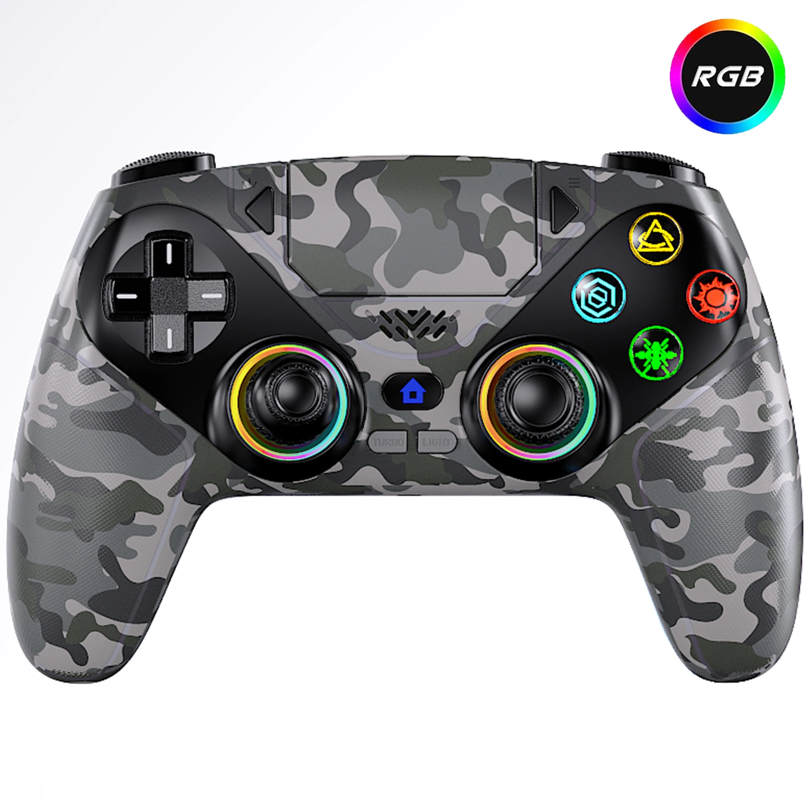 Voor Playstation5/PS5/PC RGB draadloze controller, gamepads met Marco/Turbo-functie PR/PL-programmaknoppen Dual Vibration Game Joystick