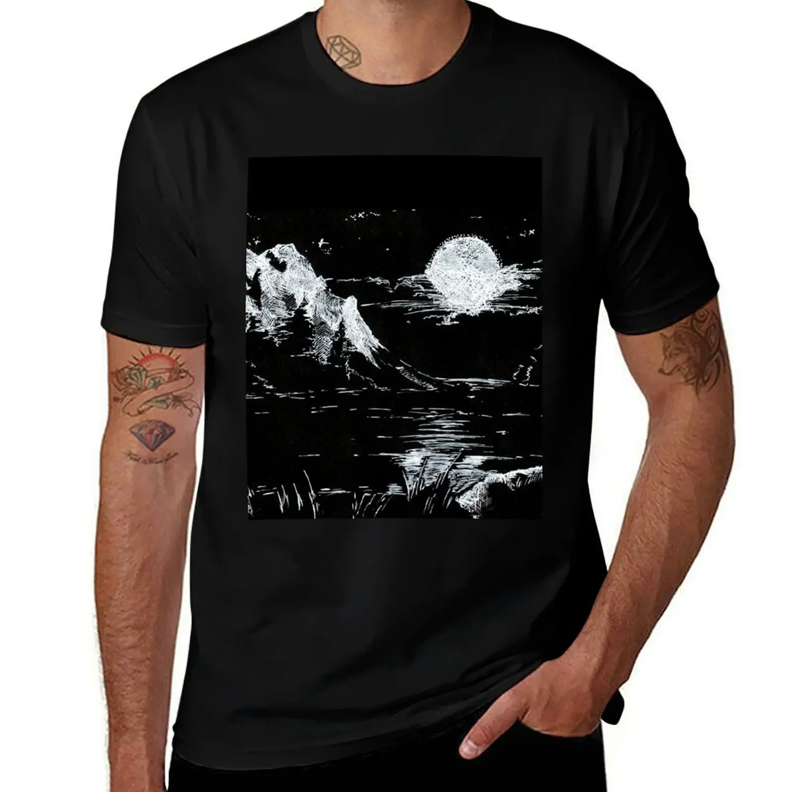 Moonlit Lake T-Shirt anime clothes designer shirts man t shirt mens designer clothes