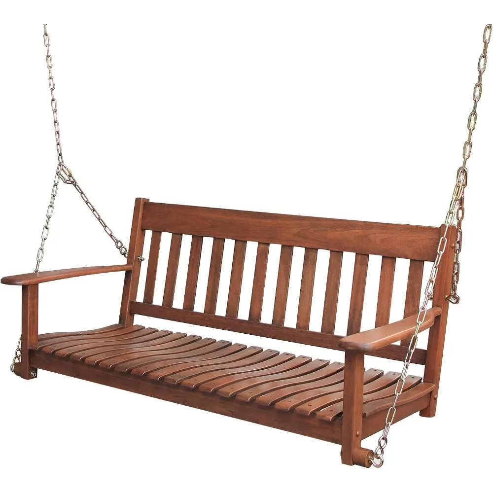 

Porch Swing, Natural Brown – Durable Outdoor Swing For Patio, Porch, Garden, Deck – Comfortable,
