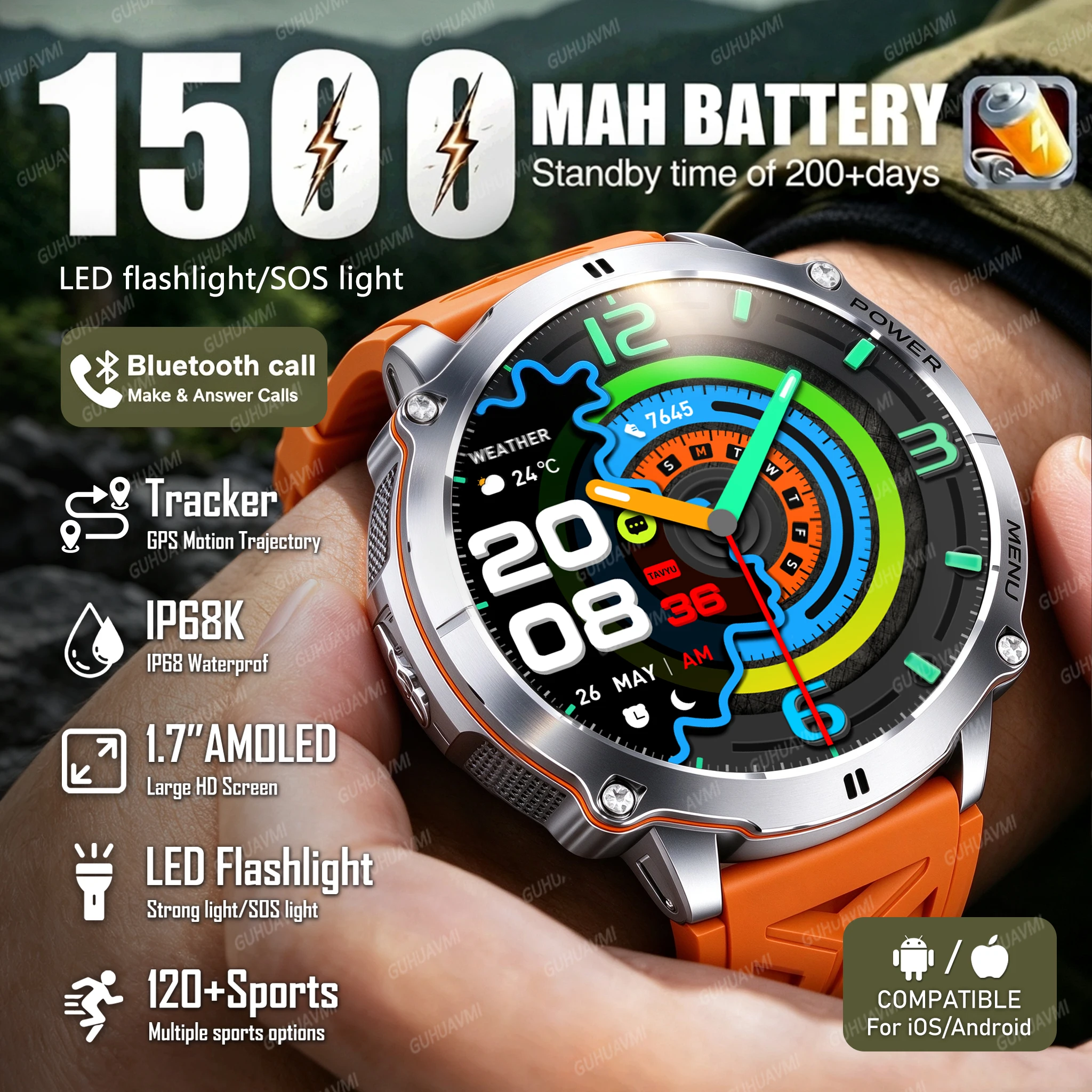 2026New T-RX6 Ultra Smartwatch 1500mAh Battery 1.7