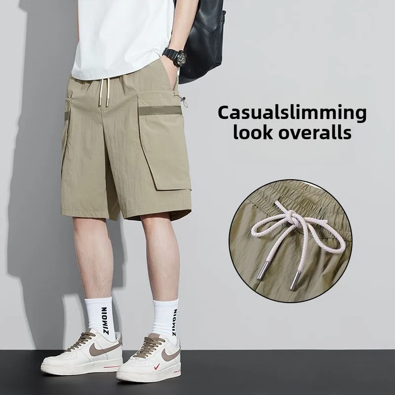 

New Men Shorts Loose Large Size Multi-Pocket Overalls Summer Cotton Comfortable Nickel Pants Outdoor Casual Sports Beach Pants