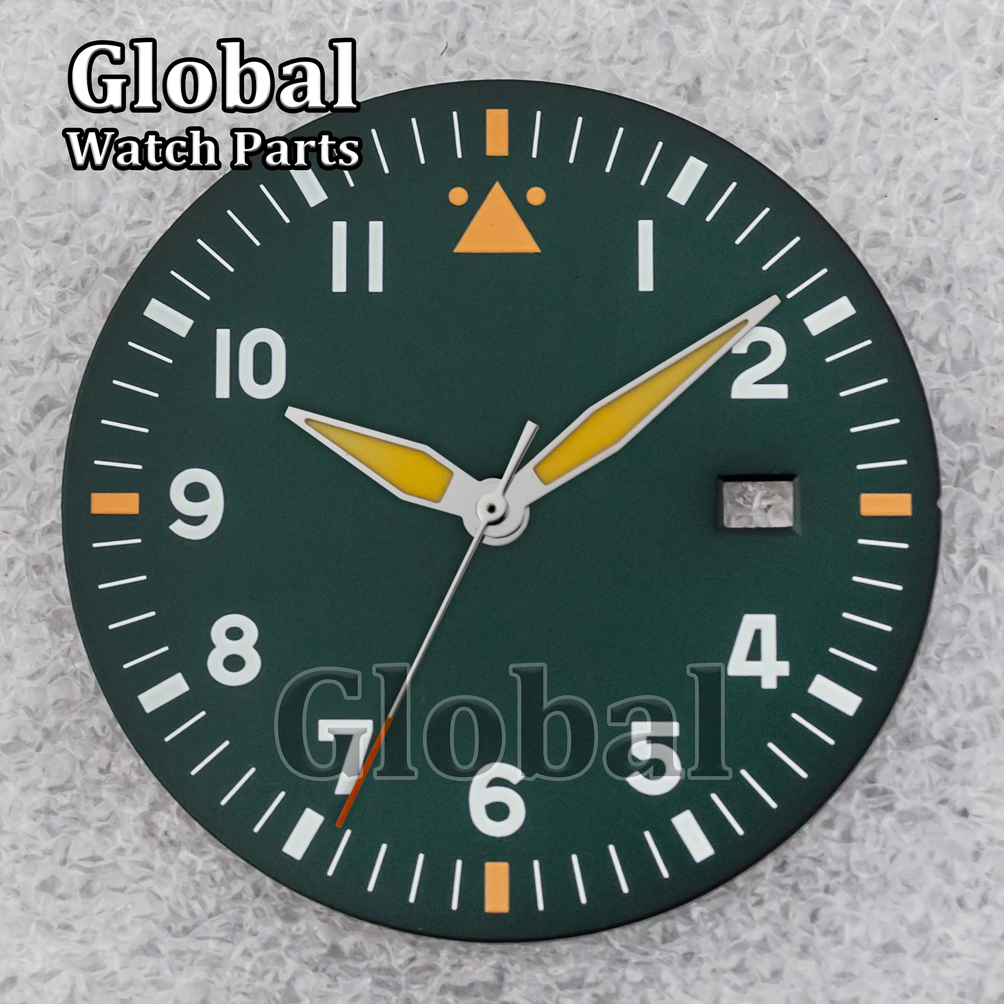 NH35 36mm Watch Dial for Mod Mark XX Face Green Luminous Dial Hands Applicable NH35 NH36 Movement Replacement Watch Parts