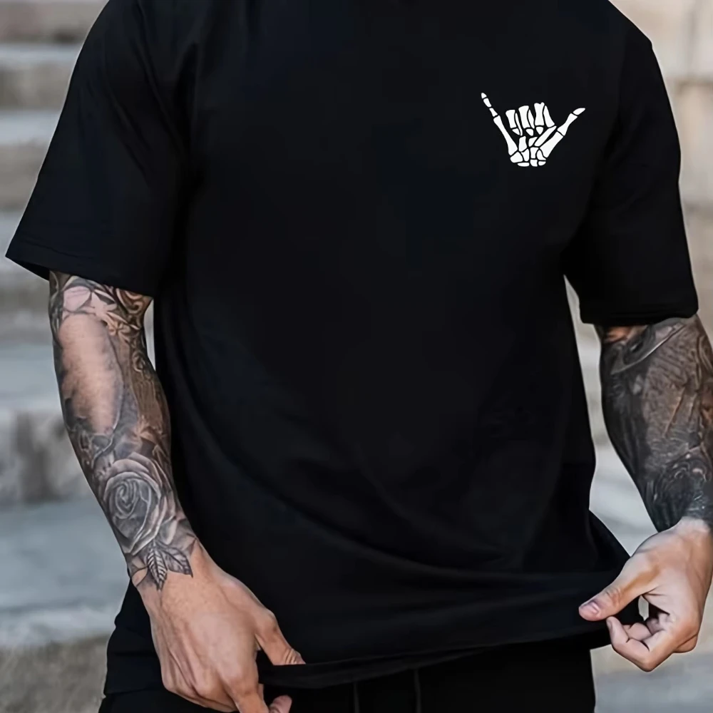 

Мужская футболка с рисунком в стиле рок-н-ролл, повседневная футболка с круглым вырезом, универсальная для весны, лета и осени, идеальный подарок, топ