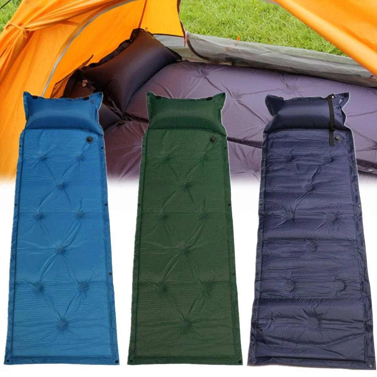 Materasso ad aria portatile autogonfiabile Tappetino Cuscino Letto per dormire Tenda impermeabile Parasole Riparo Baldacchino Spiaggia Pesca Campeggio