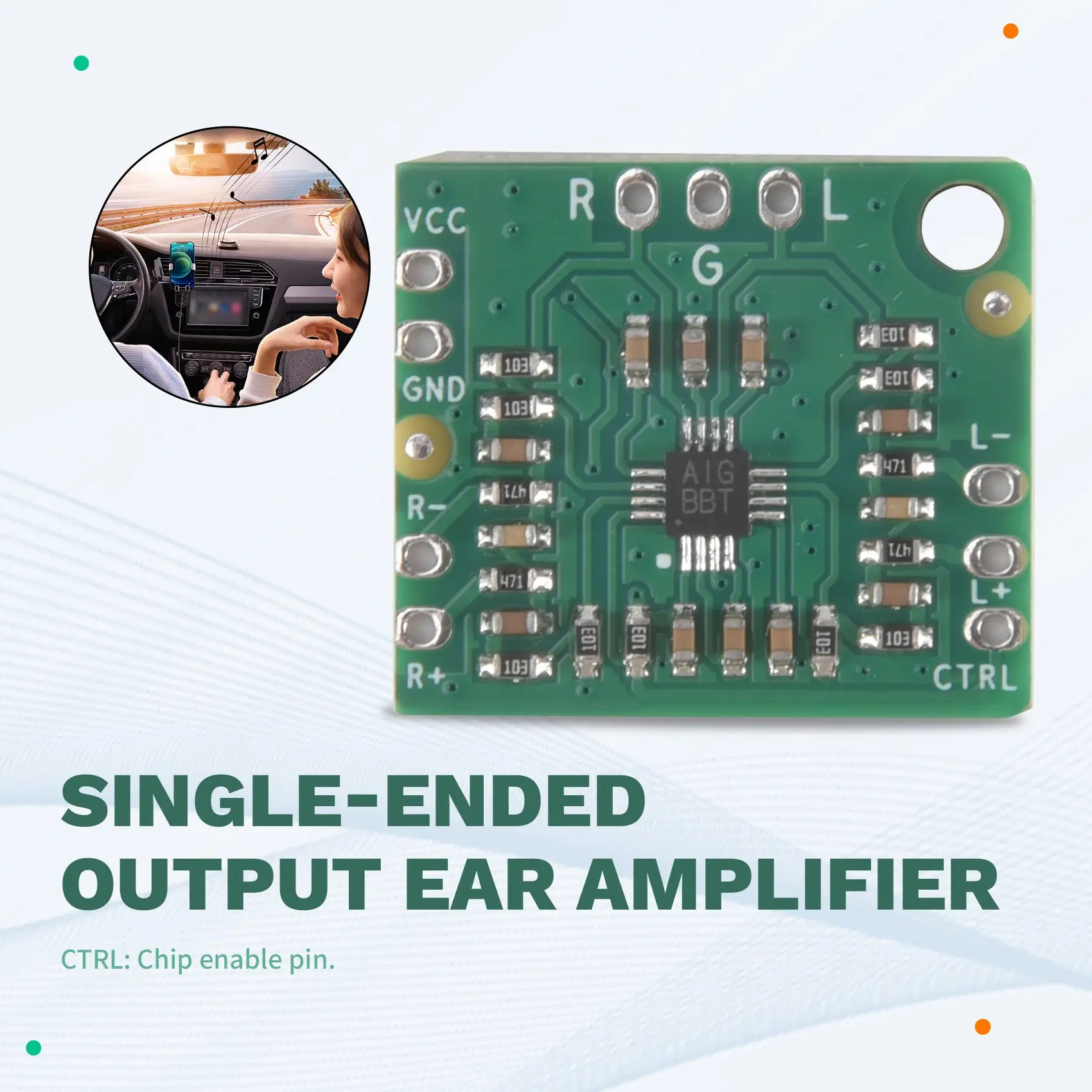 A99E-2X Differential Turn Balance Single-Ended Output Ear Amplifier Hifi Amplifier Board MAX97220 Input 2.5-5.5V