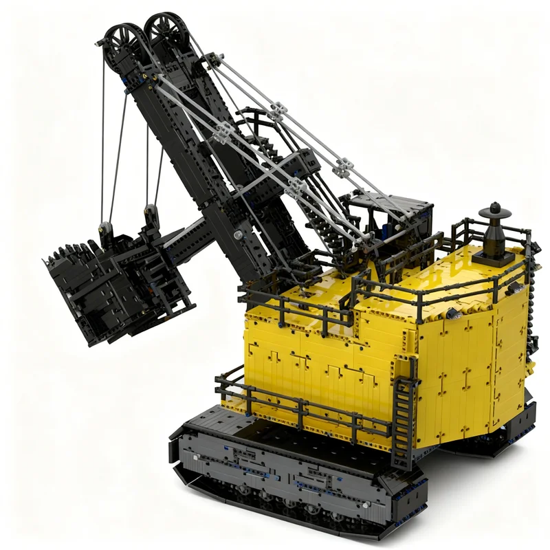 10047pcs MOC Technical Rope Shovel Excavator Yellow Model Building Blocks Christmas Gift Toys Architecture Assemble Collection