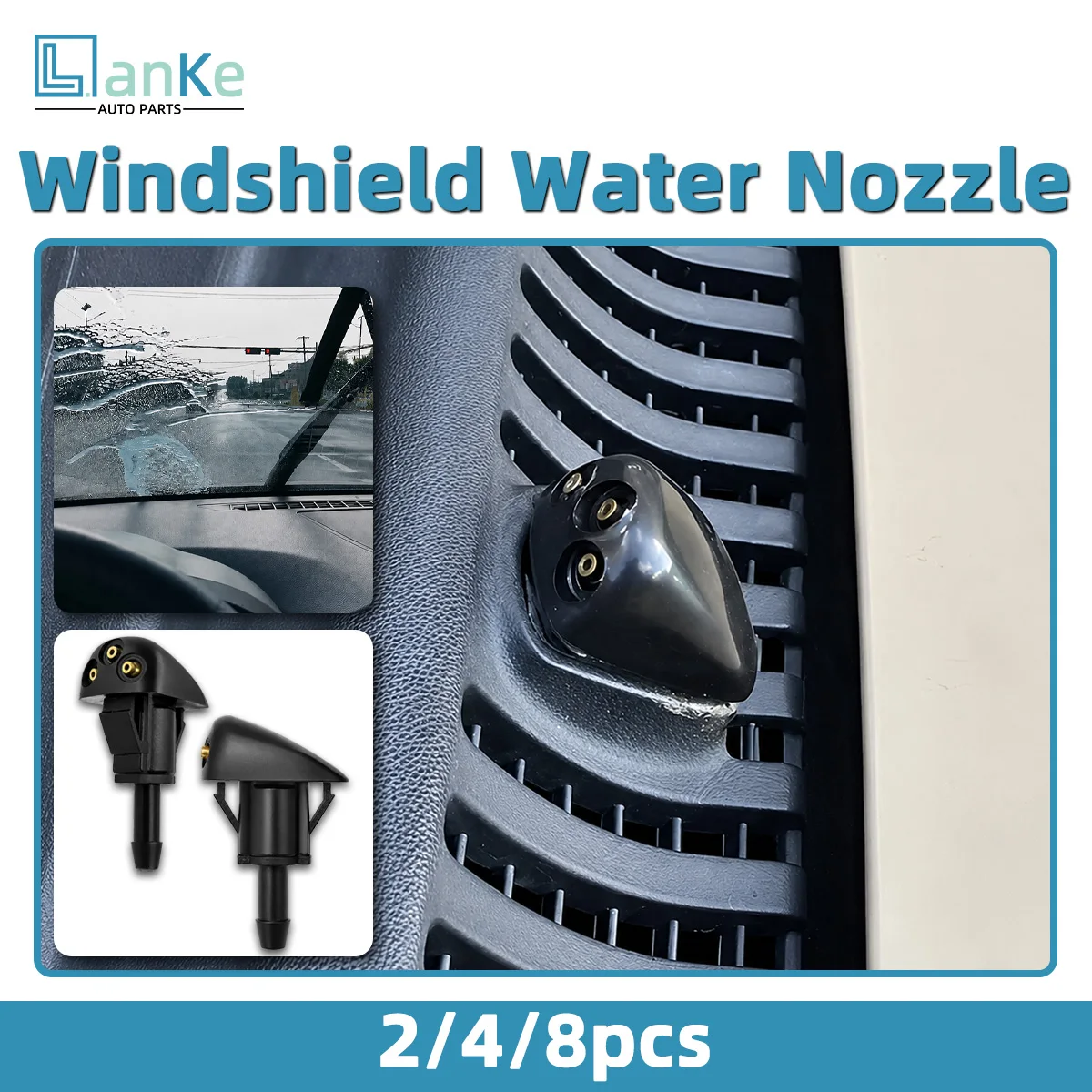  Lanke 2/4/8PCS Car Windshield Washer Spray Nozzle Jet Fit For Hyundai Kia Accent Genesis Elantra Sorento 98630yy000 986303k500