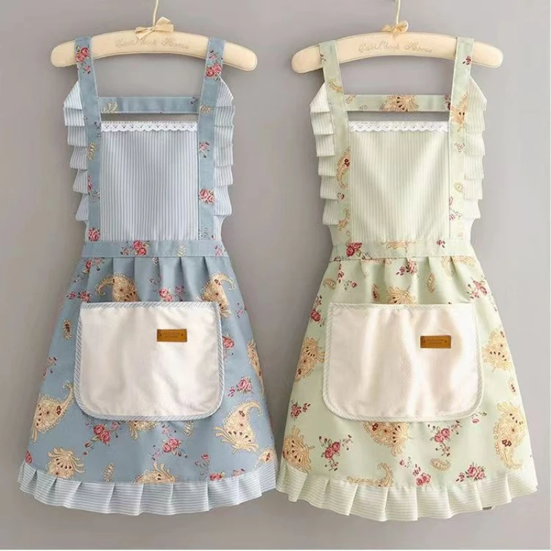 

Fashionable Princess Style Apron Canvas Hand-washable Sleeveless Suitable for Nail Art Catering and Adult Workwear