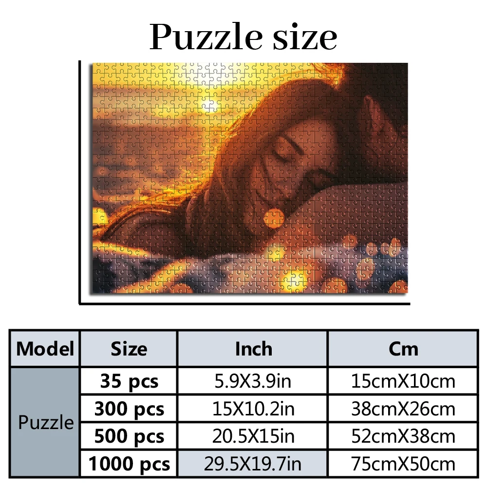 Gepersonaliseerde puzzel met foto, op maat gemaakte foto van een zonsondergang voor koppels, handgemaakte cadeaus