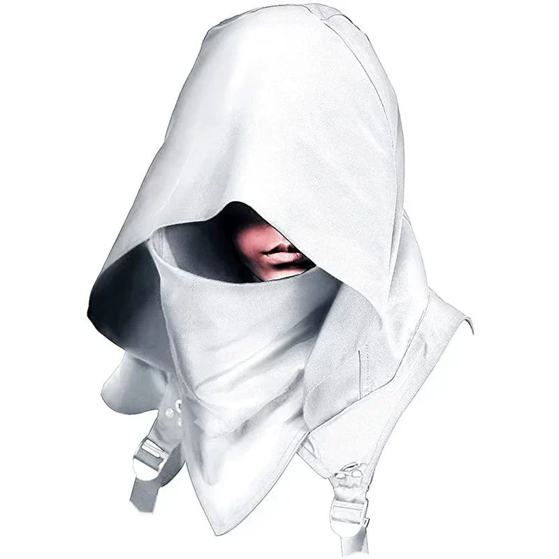 Unisex Medieval Hat with Mask Cosplay Props Costume for Man Women Ninja Hood Cloak Halloween Outfit Balaclava Cap for Adults view 5