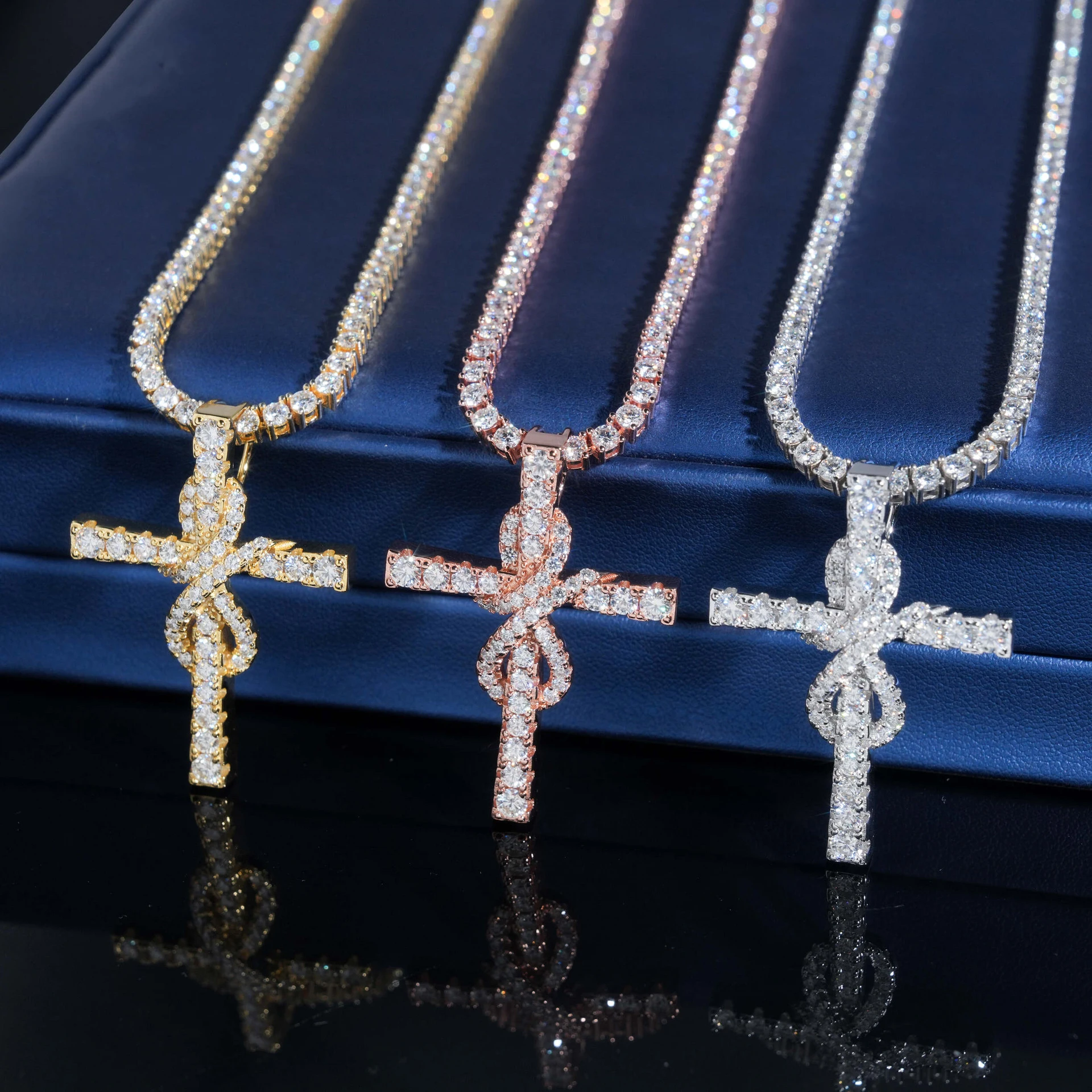 مويسانيتي مجوهرات سحر الصليب مثلج خارج 925 الفضة الهيب هوب VVS الماس قلادة للقلادة