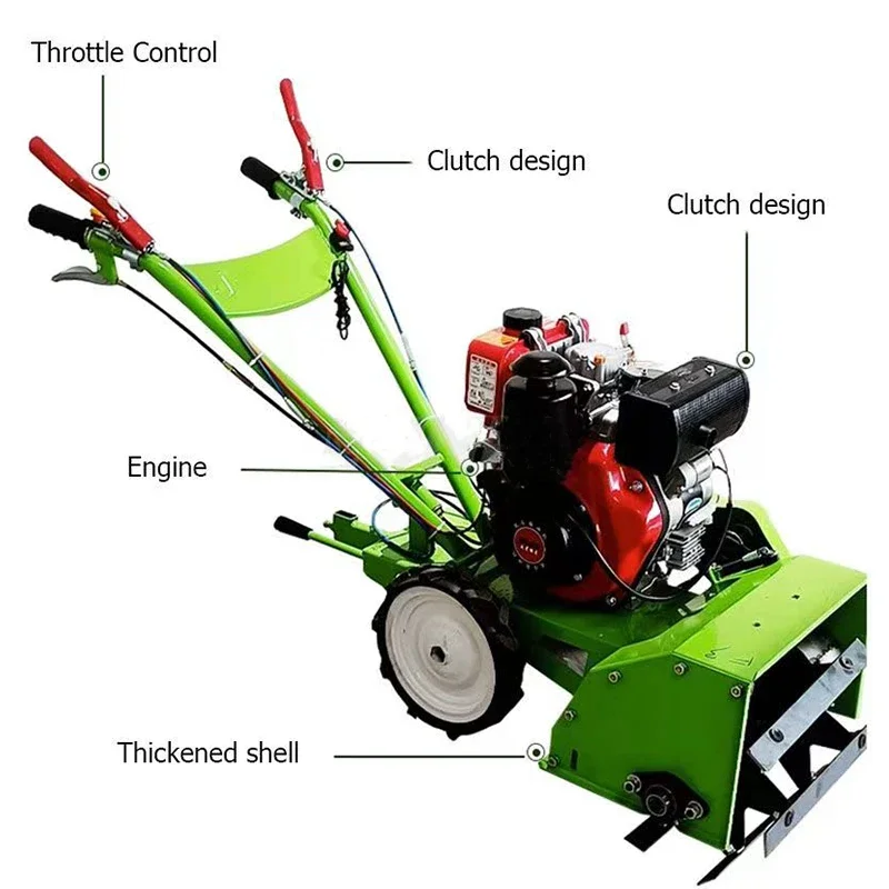 Ploughing machine Orchard furrow weeding machinery Diesel weeding machine Micro tiller