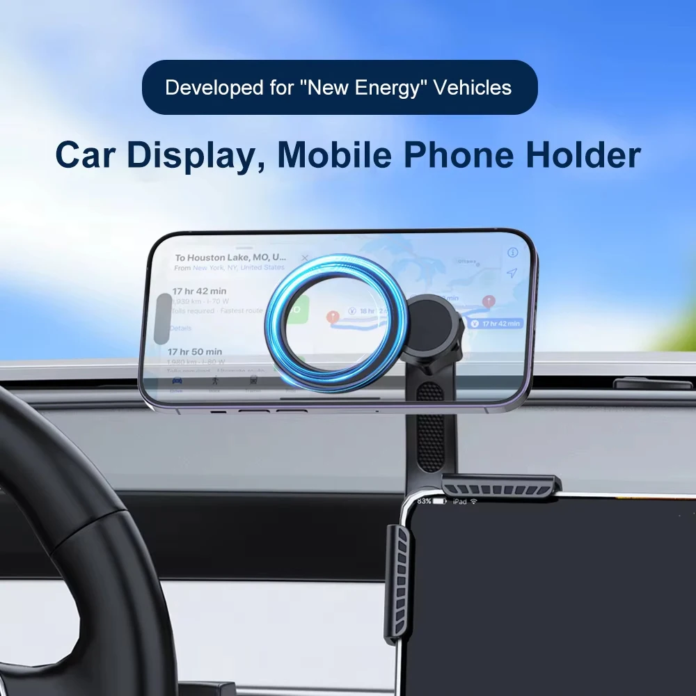 Car Mobile Phone Holder Universal Car Display Screen for Tesla Model 3/Y/S/X Scalable Phone Stents 360 Degree Rotation Mount