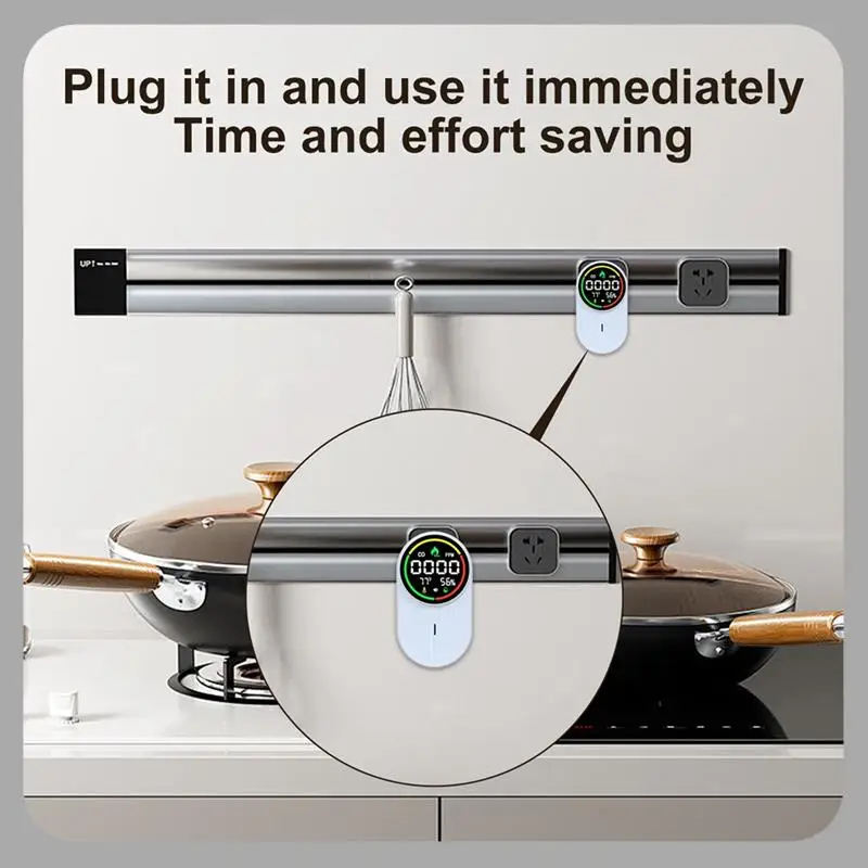 

A46U Combustible Gas Detector Indoor Air Quality Monitor Carbon Monoxide Alarm US Plug
