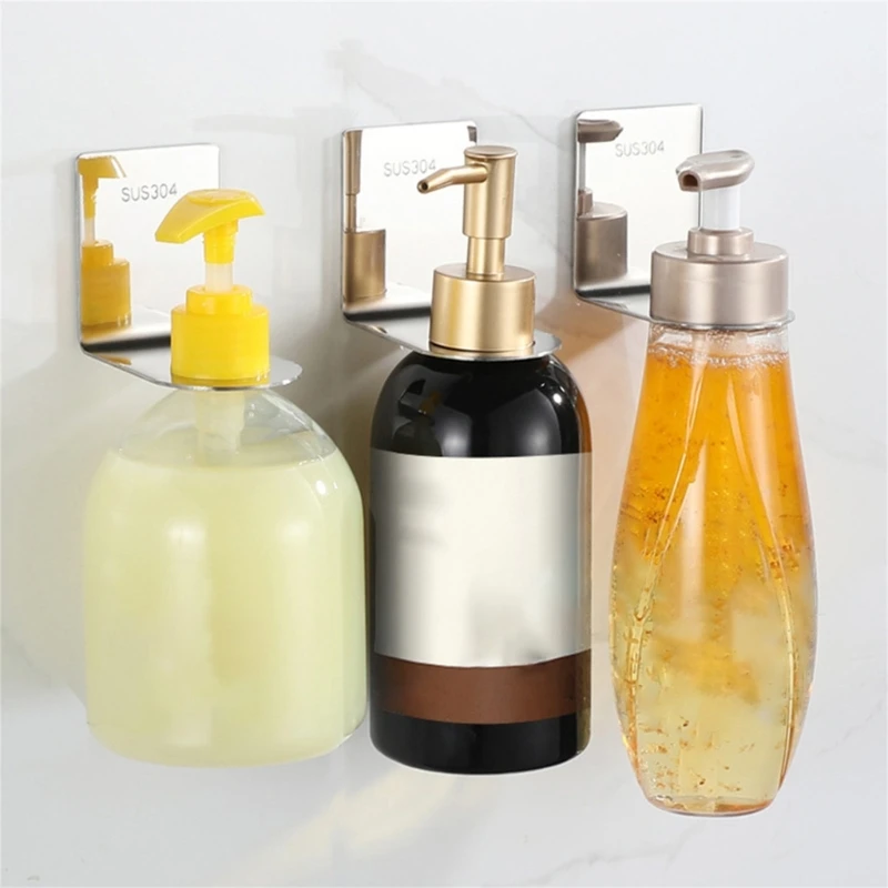 Shower Gel Bottle Rack Hook Hanging Hanger Wall No Drill Paste Bracket Shampoo Soap Liquid Bottle Holder Stand Hook