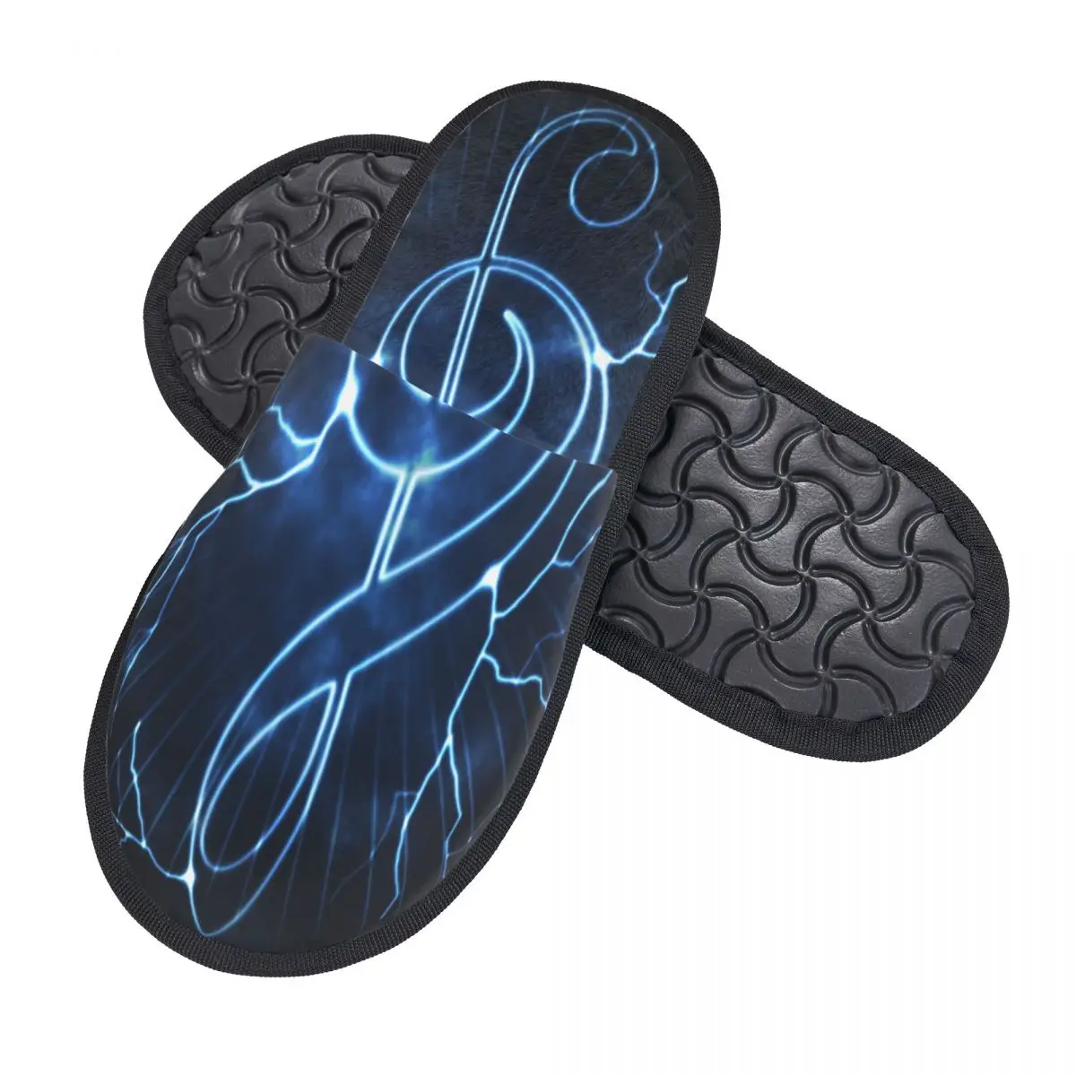 Music Notes Slipper For Women Men Fluffy Winter Warm Slippers Indoor Slippers