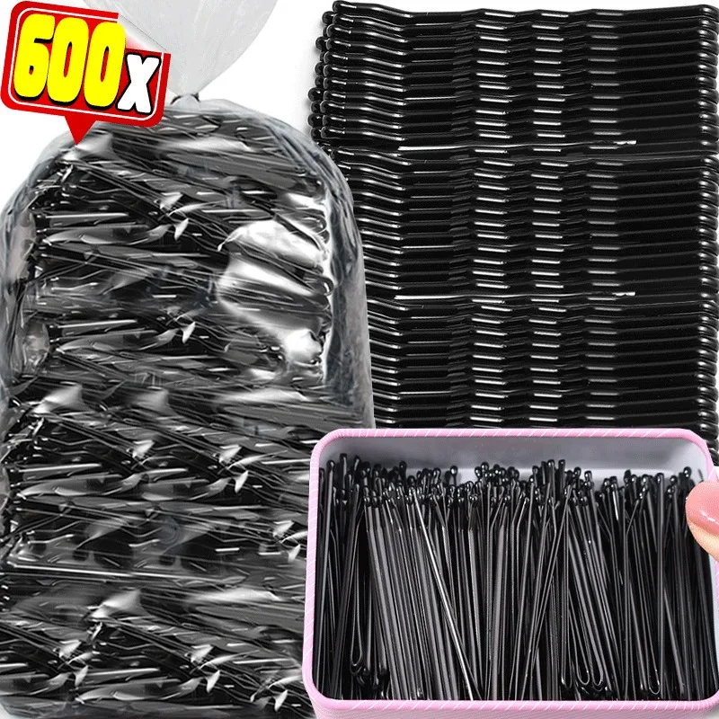 

60-600Pcs Black Hair Clips U-Shaped Bobby Pin Invisible Wavy Hairpin Hairstyle Styling Metal Hair Grip Barrette Hair Accessories