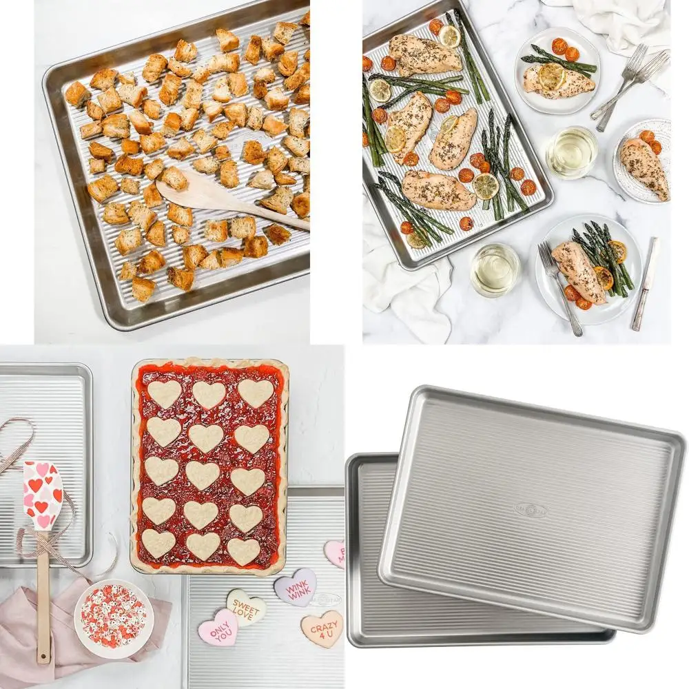 

Pair of Aluminum Steel Half-Sheet Baking Pans