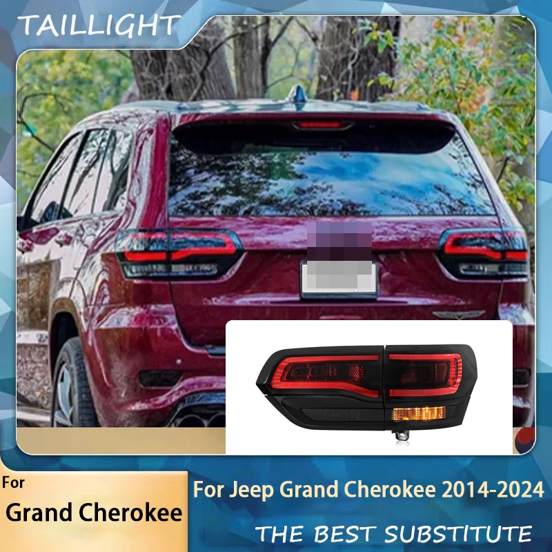 Car For Jeep Grand Cherokee Taillight 2014-2024 Upgrade Modified to New DRL Dynamic Turn Signal LED Taillight Auto Accessories