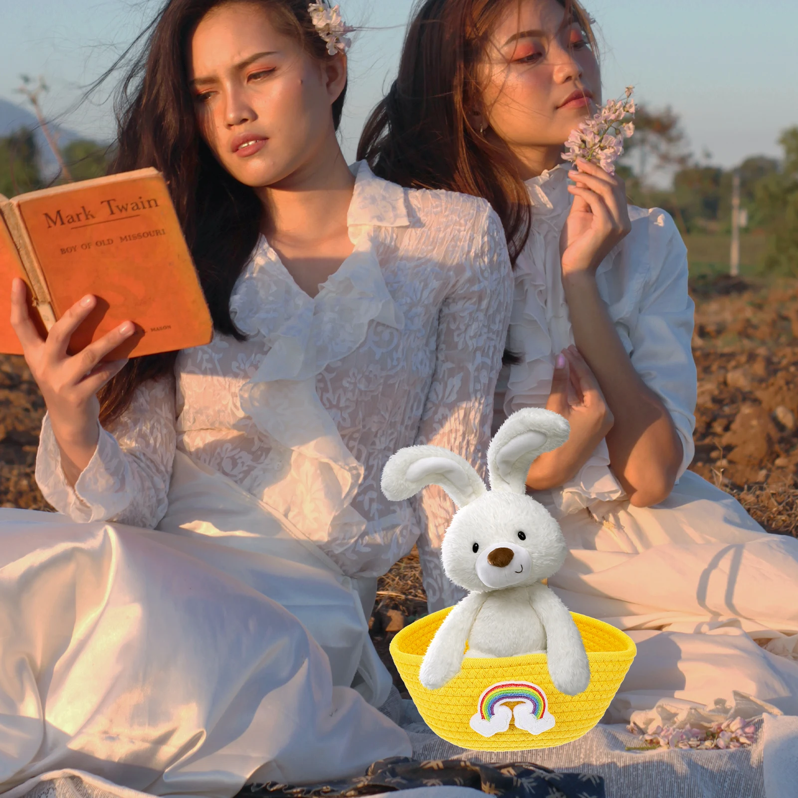 

2pcs Cotton Rope Woven Storage Baskets Desktop Organizer Sundry Boxes Cartoon Style Blanket Basket Living Room Makeup