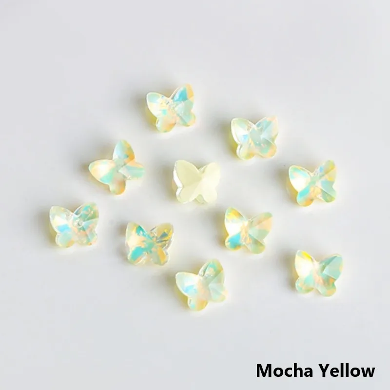 Papillon néon moka diamant multi-coupe, cristal pointu, bijoux pour ongles astronomiques, Super Rotterdam, accessoires en diamant kling, 5mm, 8mm