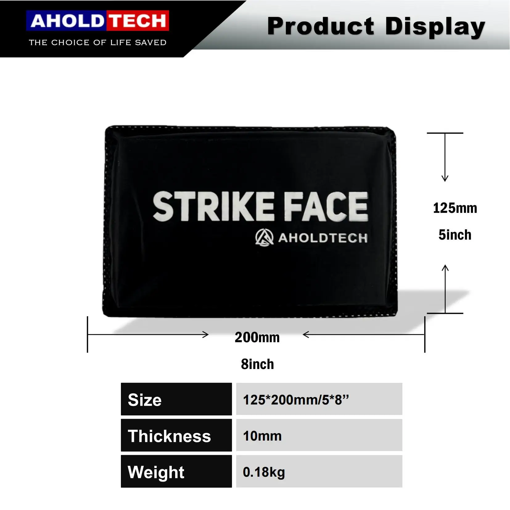 Aholdtech 2PCS ST03 5X8 125*200 NIJ IIIA 3A นุ่ม Bulletproof แผ่น Ballistic Vest Bulletproof Board ด้านข้างเอวเกราะแผง