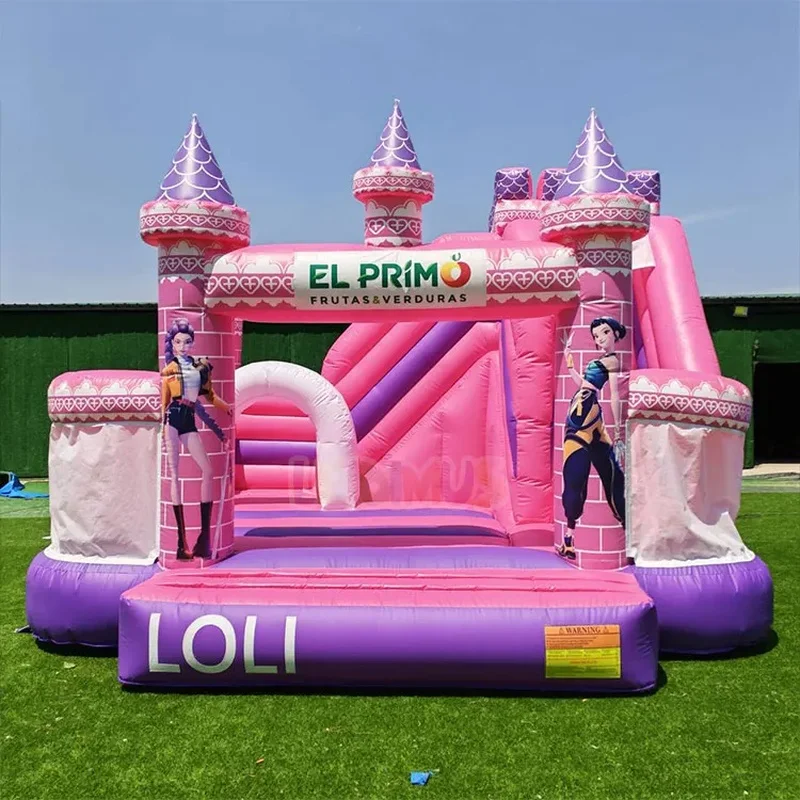 Wholesale Inflatable pink Trampoline House Jumping Castle with Slide Castillo Inflable Bounce House
