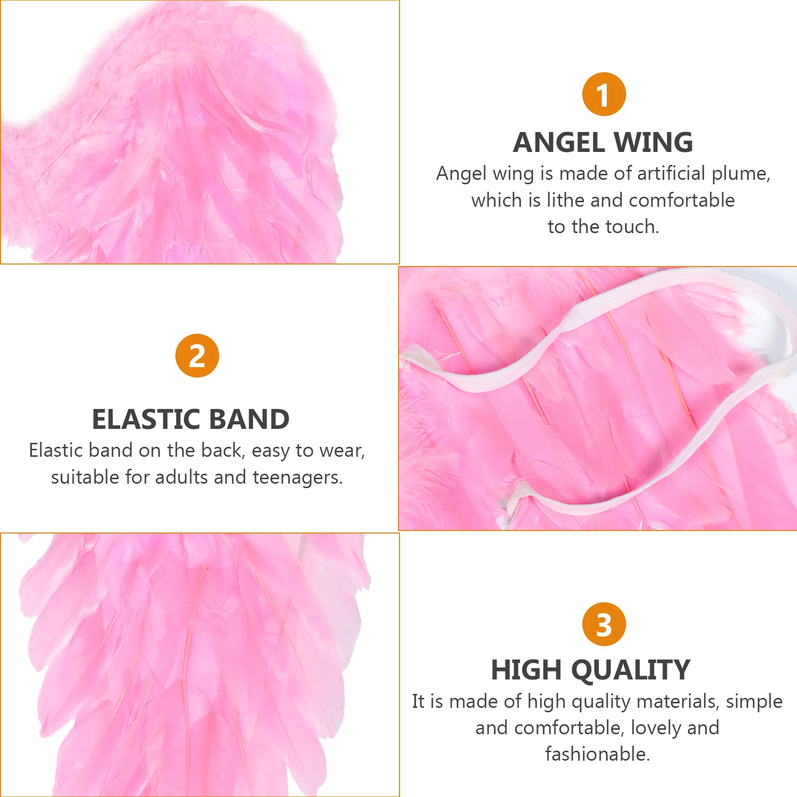 

1Pcs Angel Wing Decorative Plume Wing Ornament for Christmas Performance Photo Cosplay Stage Prop Wing-Shaped Ornament