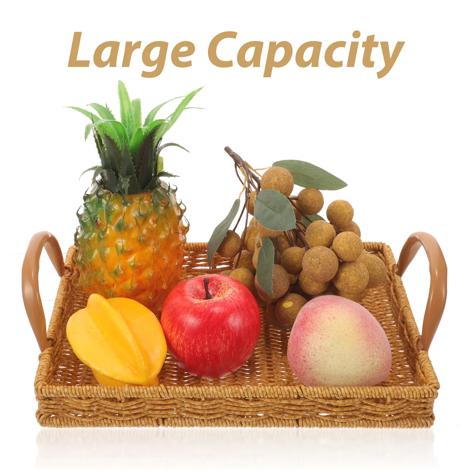 

Reusable Woven Storage Basket Plastic Snack Holder Bread Container Party Fruit Serving Tray Woven Trays for Decor