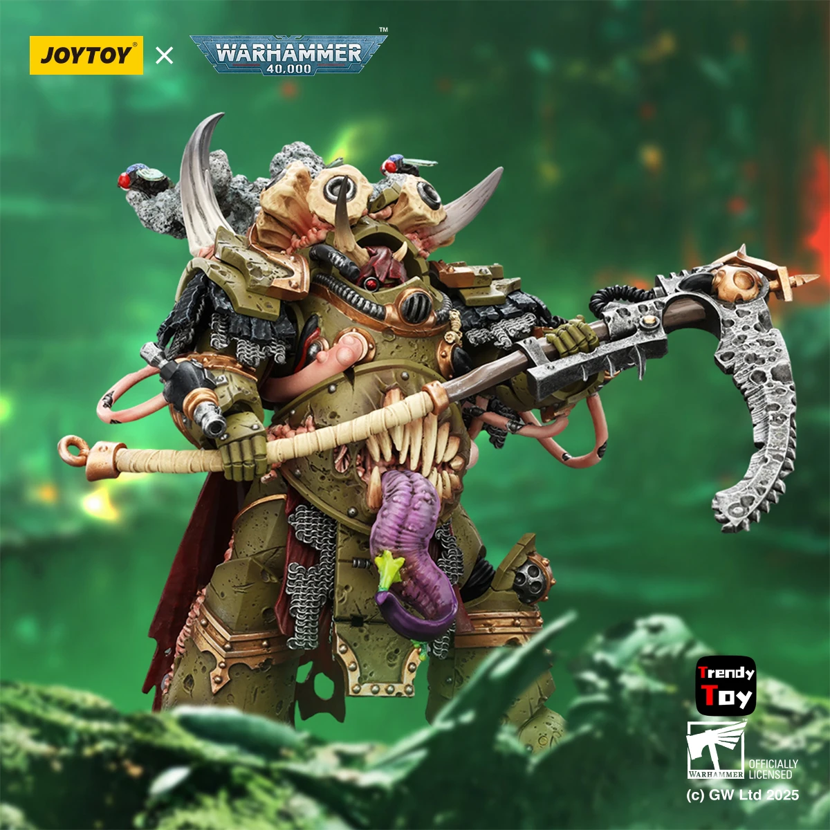 【JOYTOY】Warhammer 40K Death Guard Terminator Kampioen met Manreaper en Plaguespurter Handschoenen 1/18 Action Figure