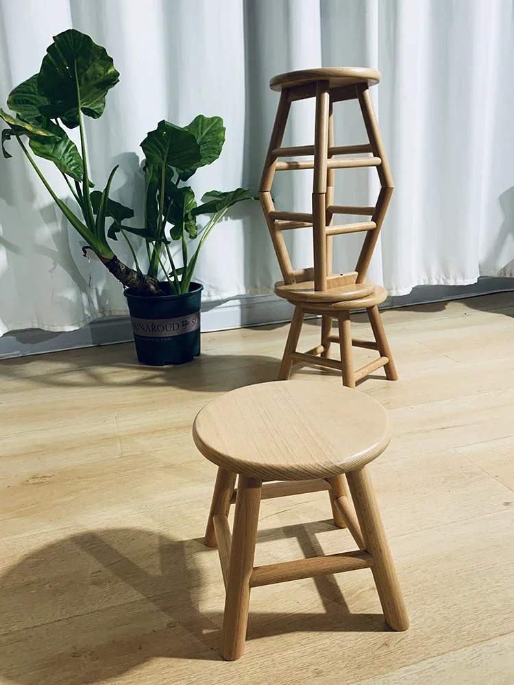 

Simple home all-solid wood low stool, foyer, entryway, shoe changing stool, child seat, small bench, balcony, living room, s