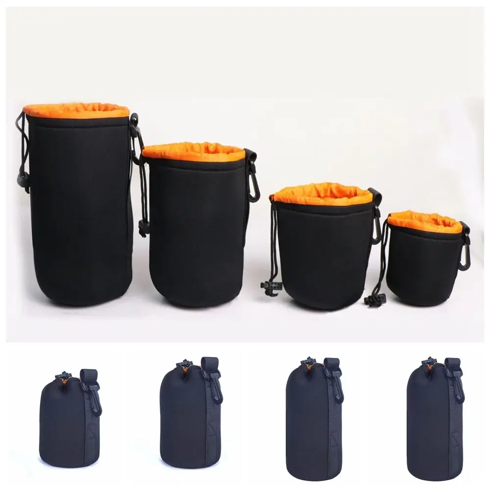 

Accessories Neoprene Camera Lens Pouch Bag Plush Orange Neoprene Lens Bag Cylinder Storage Waterproof Lens Bag Pentax