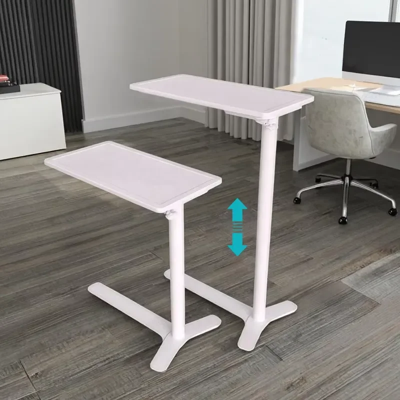 Modern C-Shaped End Table for Bedroom or Sofa Pneumatic Adjustable Height for Laptop Use or Coffee Table