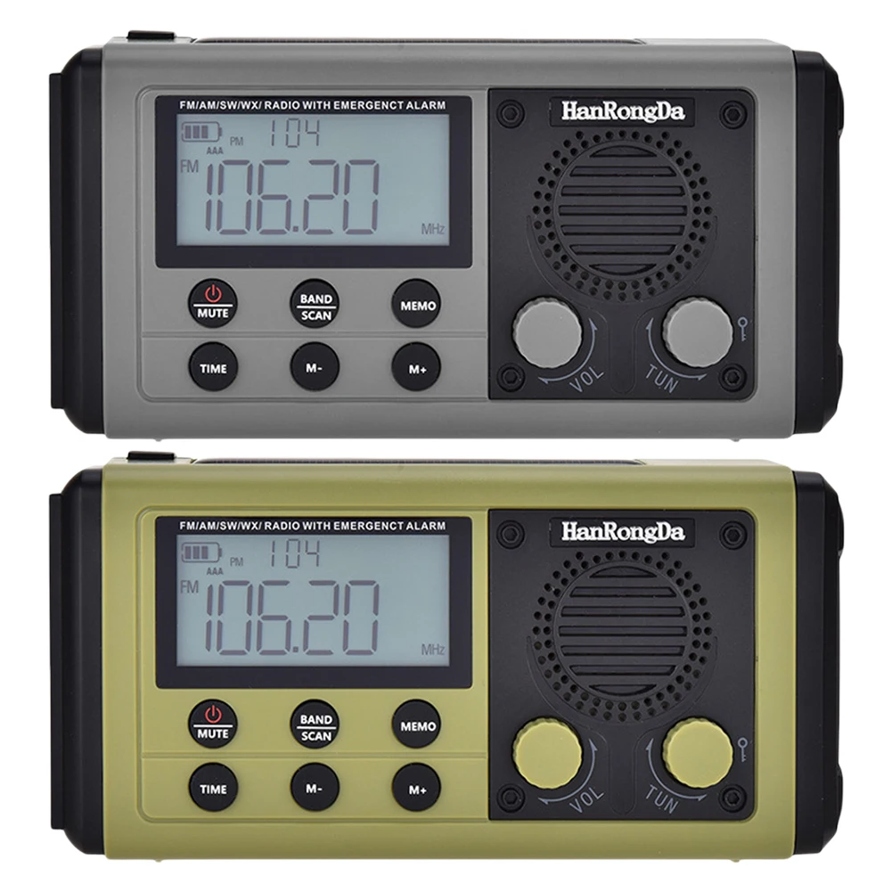 手回し緊急ラジオ 太陽光発電ラジオ 多機能懐中電灯 & SOS アラーム 屋外屋内緊急用ソーラーラジオ