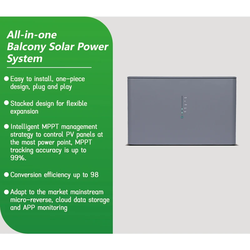 Solar Micro Inverter All in One 800w Balcony Solar Panel System Plug and Play With Battery