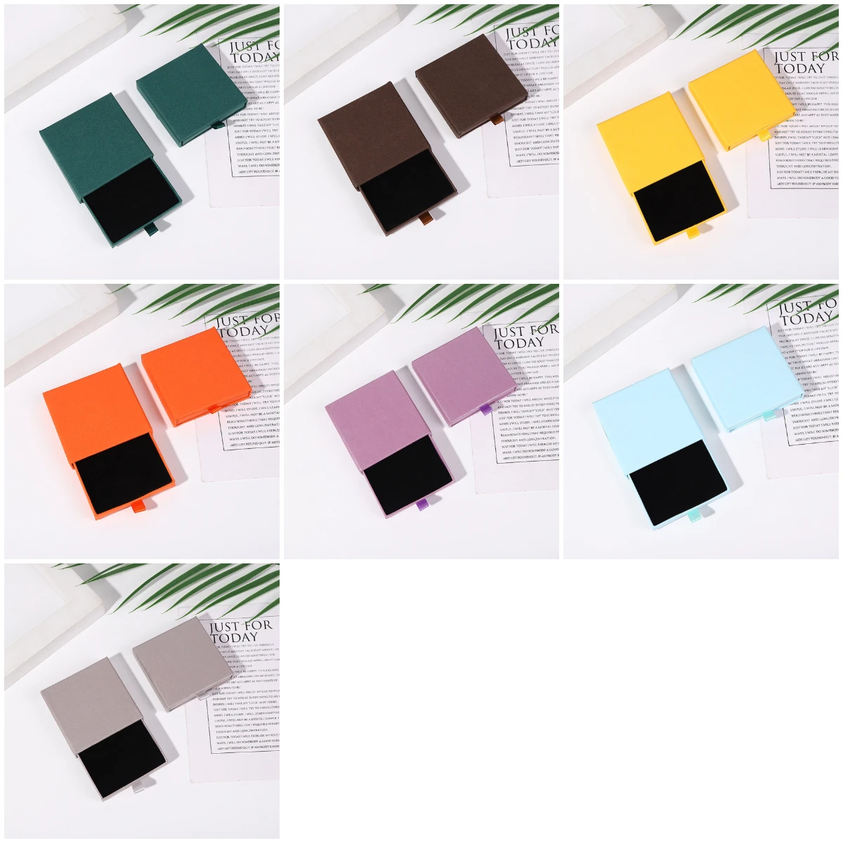 بسيطة بلون درج صندوق مجوهرات القرط حلقة قلادة هدية علبة التعبئة والتغليف مجوهرات المنظم الإبداعية صندوق ورقي سميك